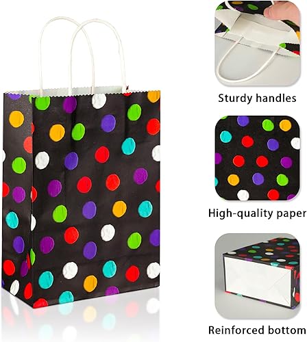 Miniatura 5 de BLEWINDZ 24 bolsas de regalo pequeñas con pañuelos, bolsas de regalo de fiesta para niños, bolsas de regalo arcoíris para cumpleaños, baby showers,