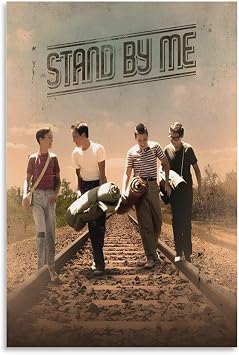 LRefiozas Single Hanging Picture Stand by Me Vintage Movie Poster Canvas Wall Art Painting Decorative for Living Bedroom Office 18 Unframe-style 08x12inch20x30cm