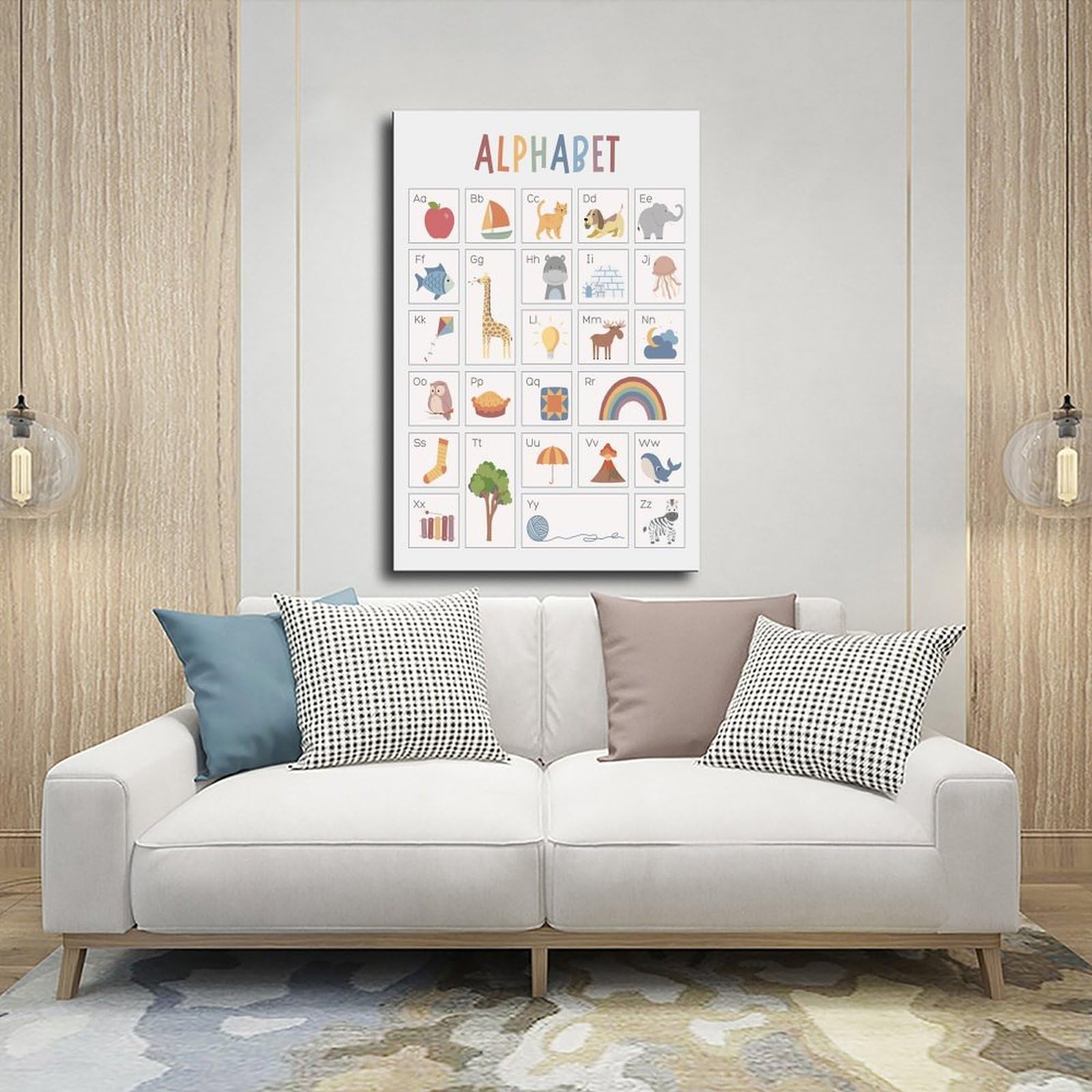Poster éducatif sur toile pour décoration murale de salon, chambre à coucher (60 x 90 cm)