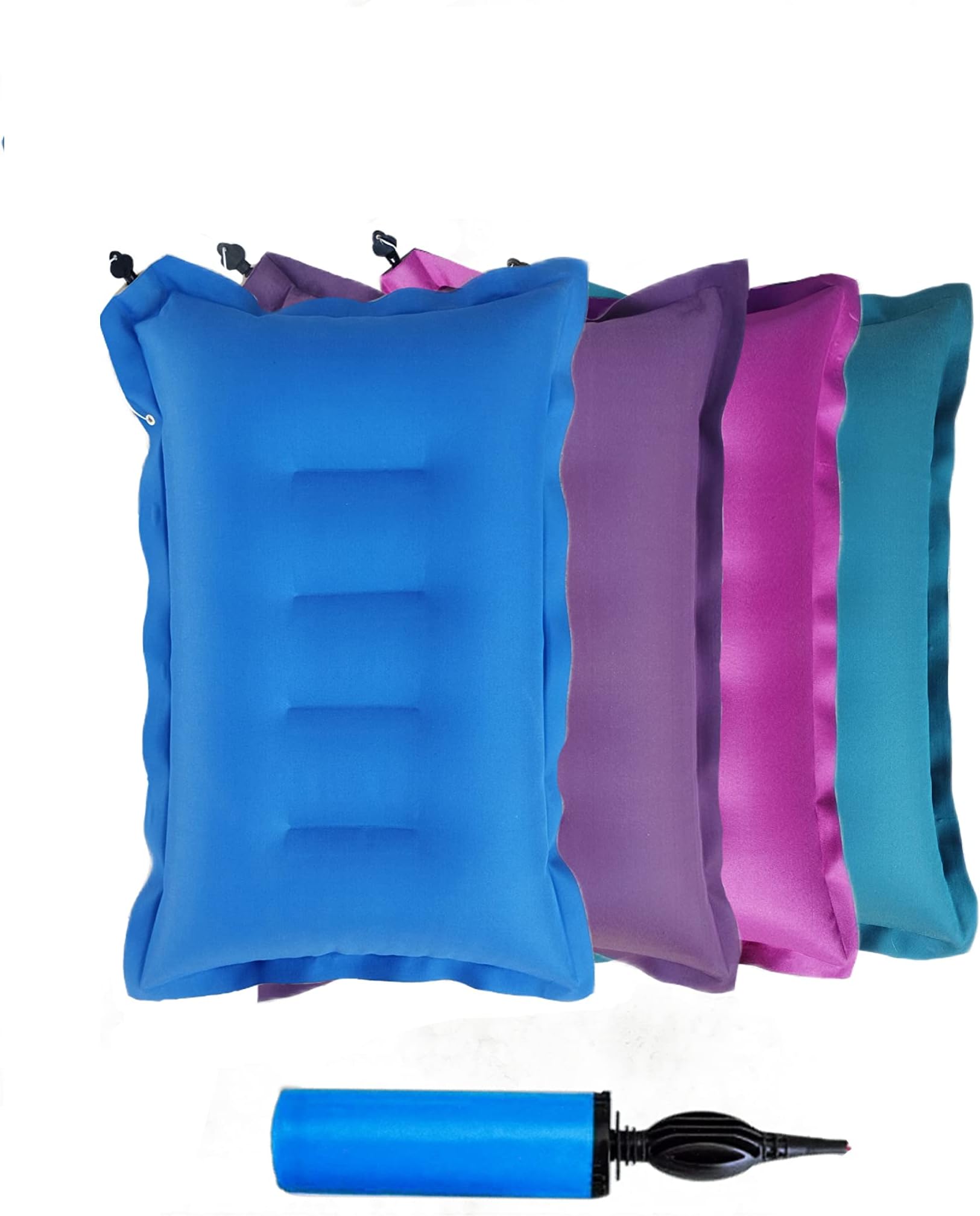 SHIVAM CART Travel Air Pillow/Inflatable Neck Pillow with an Air Pump for Travelling in Train, Bus and Flights for Sleeping - Multipurpose Travel Pillow for Tourist (Pack of 4, Multi)