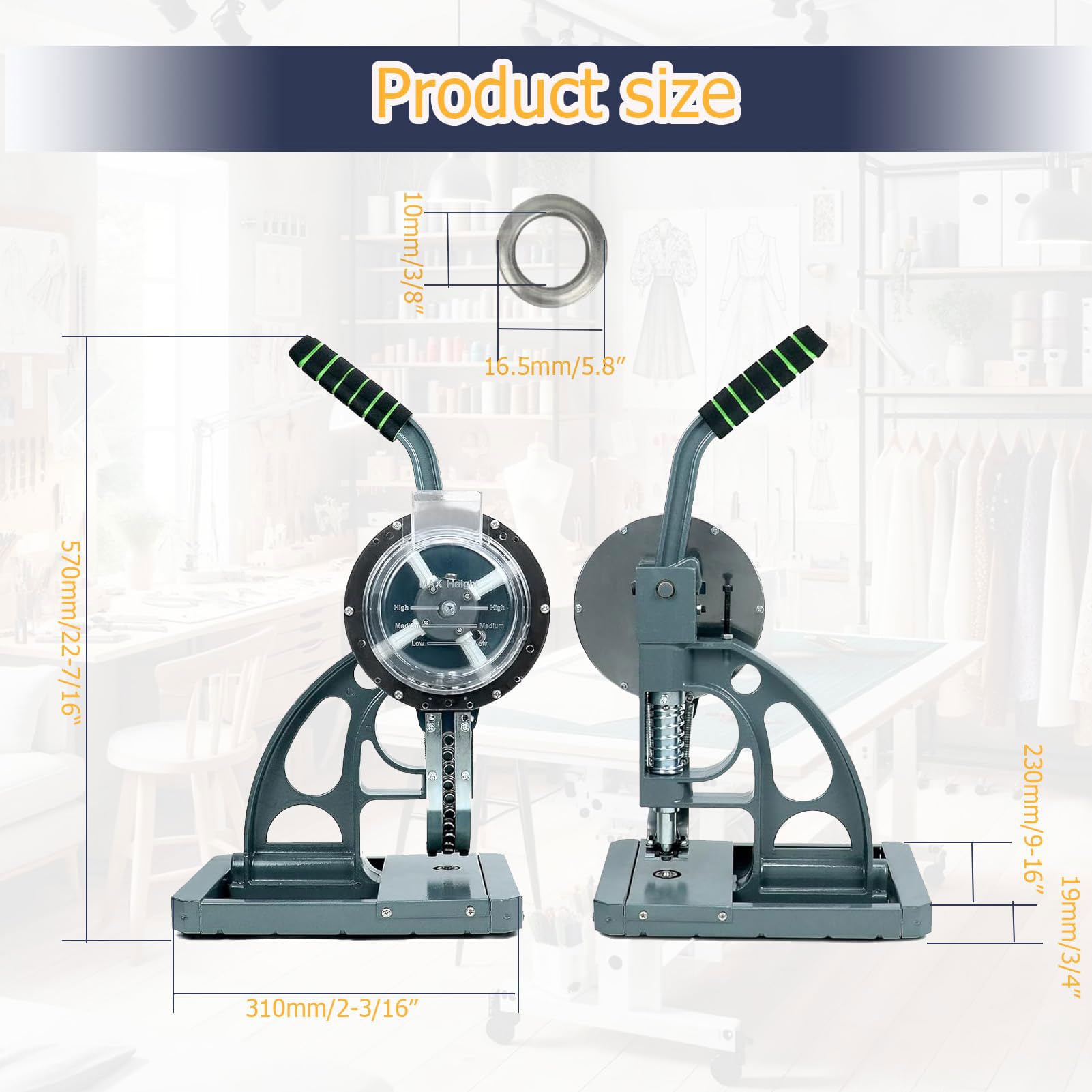 Máquina de ojales, herramienta de prensa manual semiautomática para ojales, ojales de 10 mm, perforadora de mano para pancartas, toldos, carteles, uso comercial