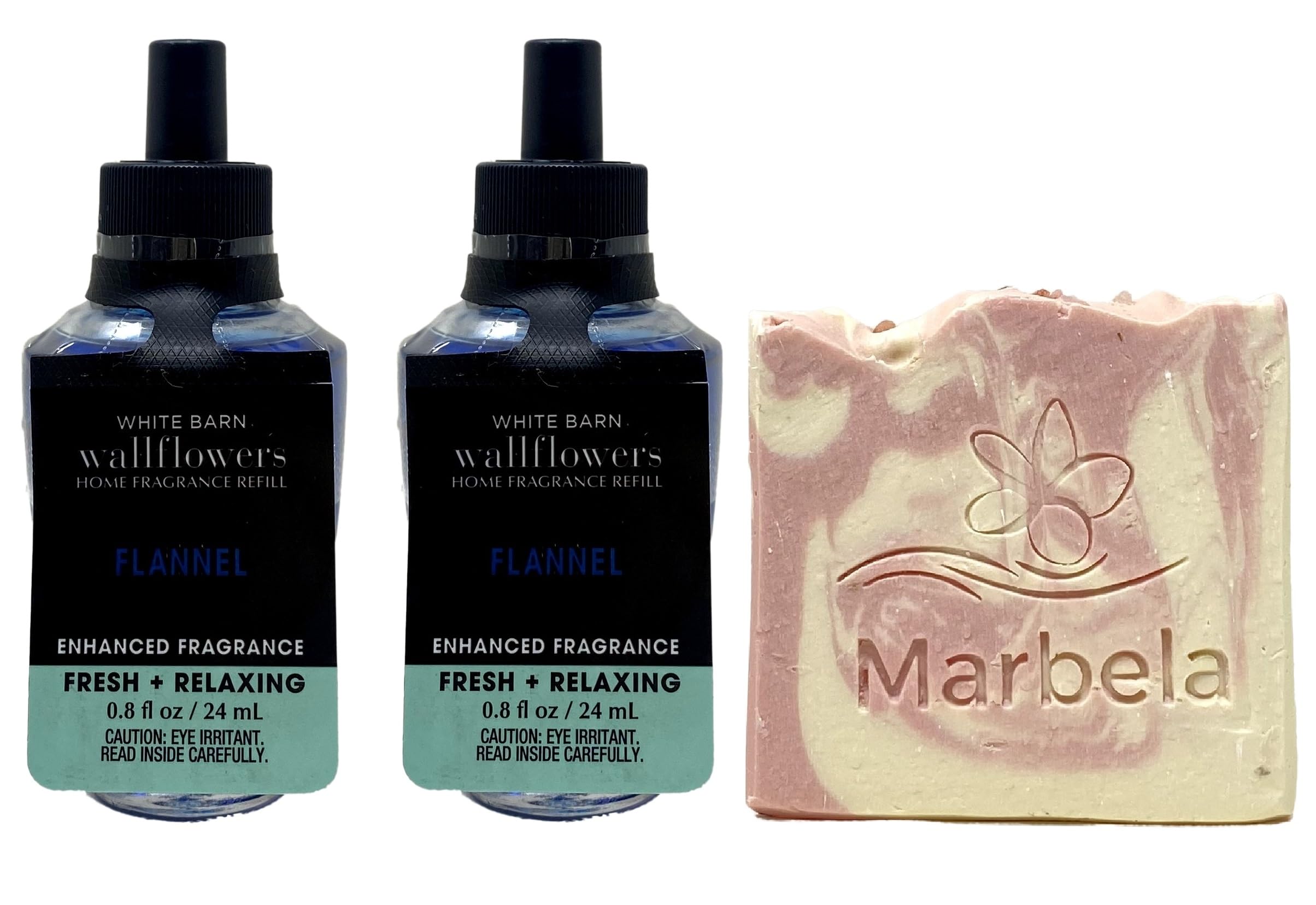 Bath & Body Works Flannel 2 Pack Wallflowers Home Fragrance Refills - Marbela Sample Soap