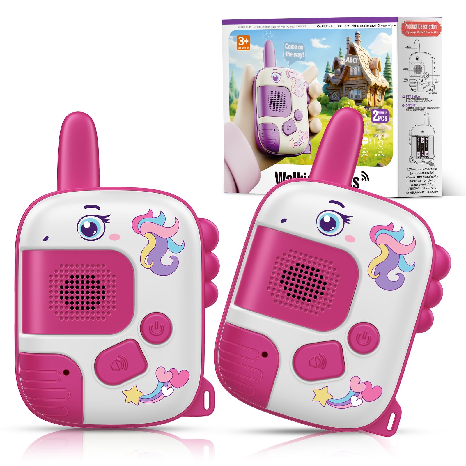 Walkie-Talkie Bambina, Unicorno Bambina Regalo 3 4 5 6 7 8 Anni Walkie Talkies Bambini Giocattoli 3-8 Anni Giocattoli Giochi Esterno 3 4 5 6 7 8 Anni Bambini Idee Regalo Bimba Compleanno Per Bambina
