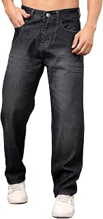 Men’s Baggy Fit Denim Jeans – Stylish Loose Fit Casual Denim Pants for Men, Durable Comfortable Streetwear Jeans with Butt... Price In India