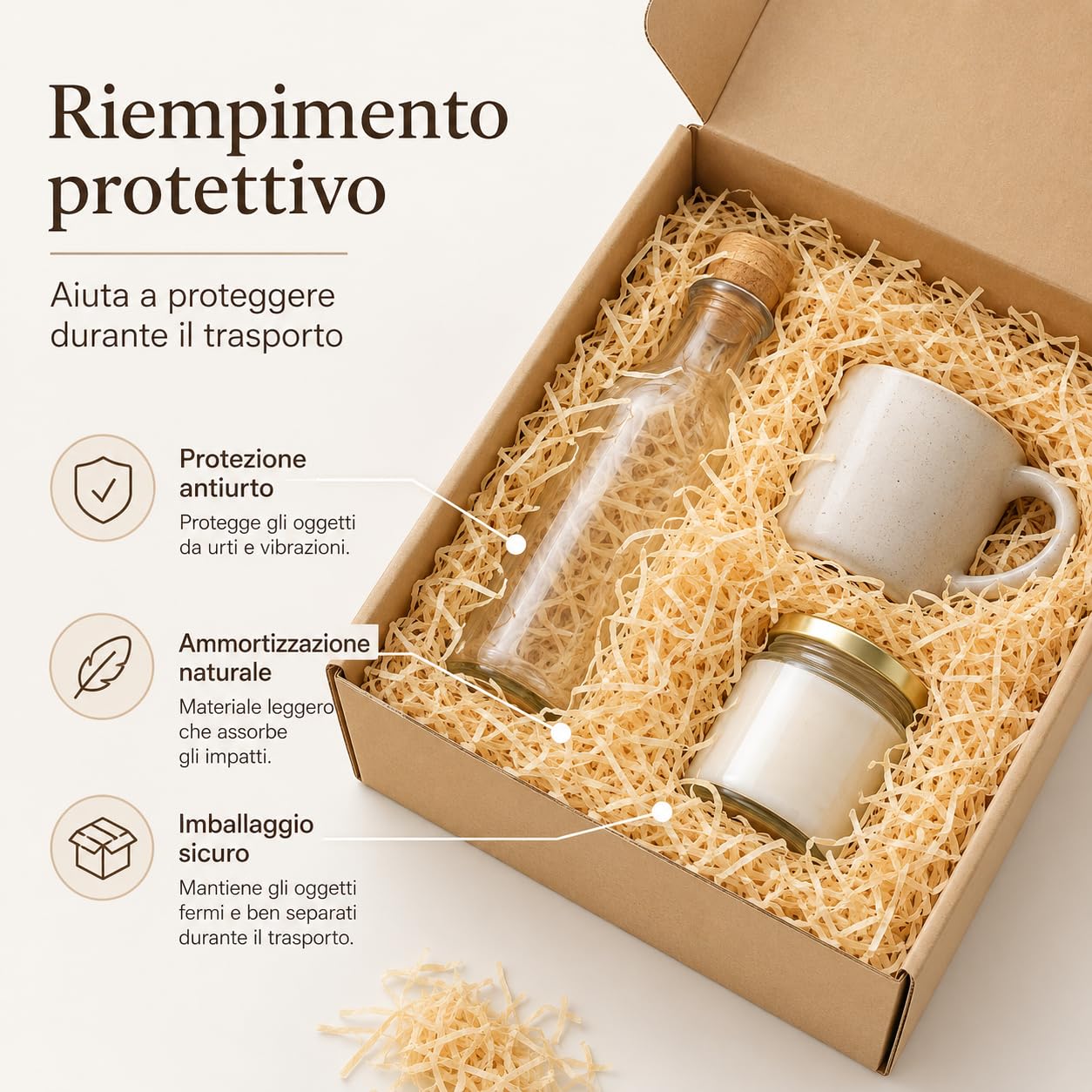 Trucioli di Legno Naturale 20 kg | Truciolo Paglia Decorativa per Cesti Natalizi, Confezioni Regalo e Pacchi | Imballaggio Ecologico Inodore e Riempimento Protettivo per Spedizioni