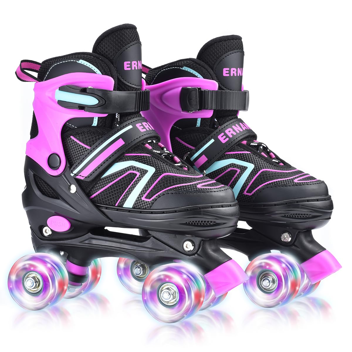 ERNAN Roller skates kids Roller boots,8 Light up Wheels and 4 Sizes Adjustable.Rollerskates for Kids Beginners, Suitable for Indoor Outdoor (PINK, S)