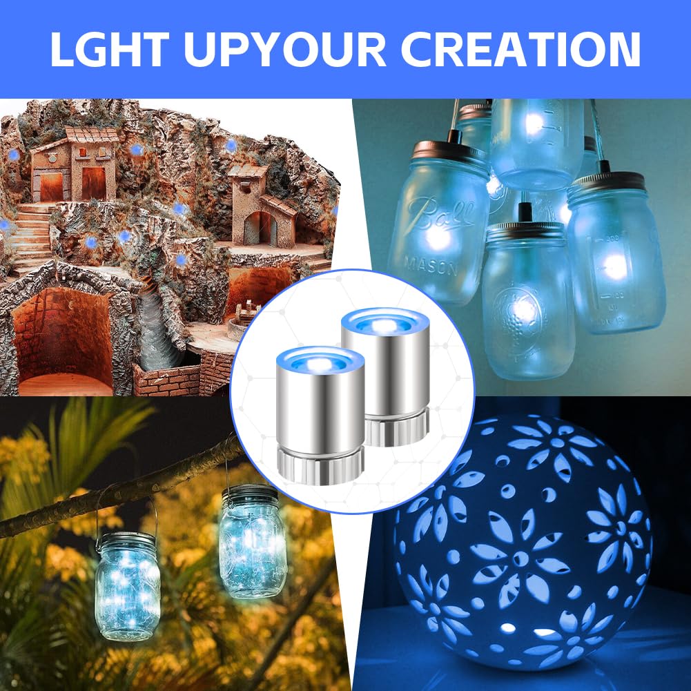 AUAUY 22 szt. Mini światła LED, mini LED na baterie, małe światła dla rzemiosła, do papierowych lampionów, dekoracji domu dla lalek, dekoracji imprezowych, niebieskich