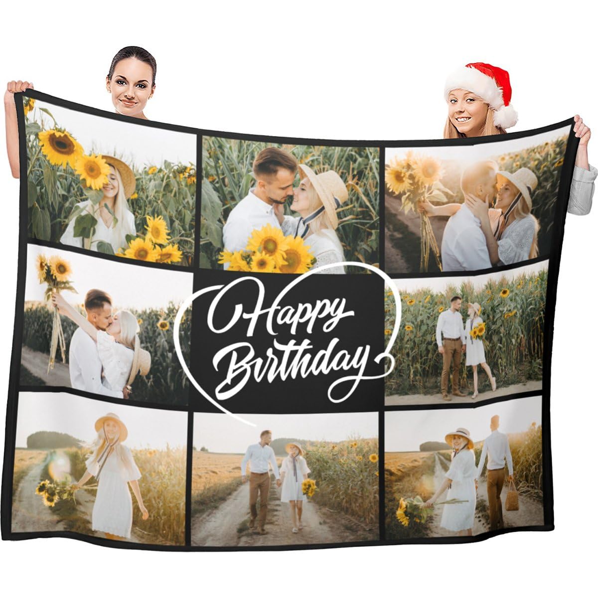 LNM Personalised Birthday Gifts for Women & Men, Personalised Blanket with Photo, Customised Blanket with Picture, Custom Photo Blankets, Picture Blankets, Valentines Gifts for Him & Her