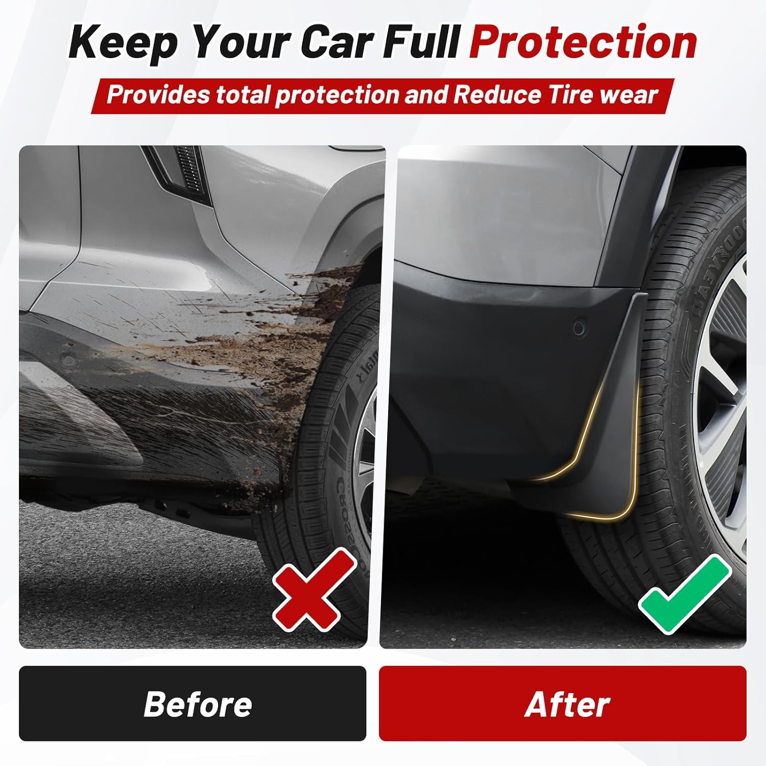Sunsdrew Mud Flaps for 2025 2026 Chevrolet Equinox,All Weather Guard Splash Equinox Guards Mudguards,No-Drill 4PCS Chevy Equinox Fender Flares Accessories(Won't Fit EV)