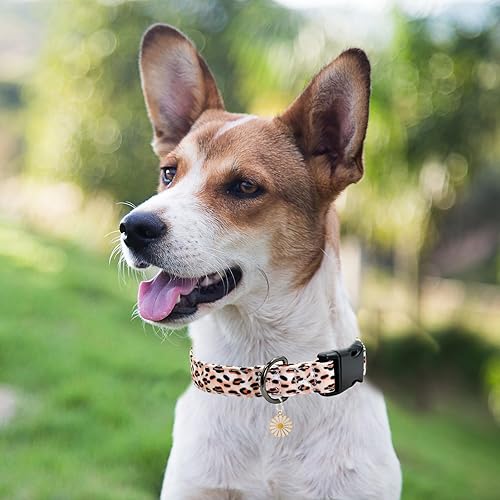 Miniatura 9 de Collar de perro con patrones de flores con accesorios, collares de algodón suave para perros pequeños, medianos y grandes, hembras y machos (M 12 a