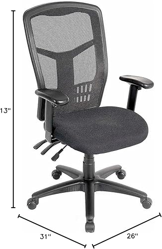 Miniatura 2 de Global Industrial Silla de oficina multifuncional, respaldo de malla, asiento tapizado de tela