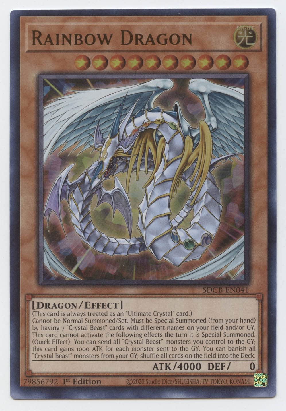 YU-GI-OH! Rainbow Dragon - SDCB-EN041 - Common - 1st Edition - Collectible Card - 1 Piece