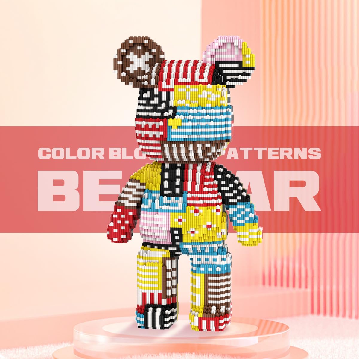 DAHONPA Color Blocking Patterns Bear Micro Building Blocks Set (5350 PCS) - Image 2