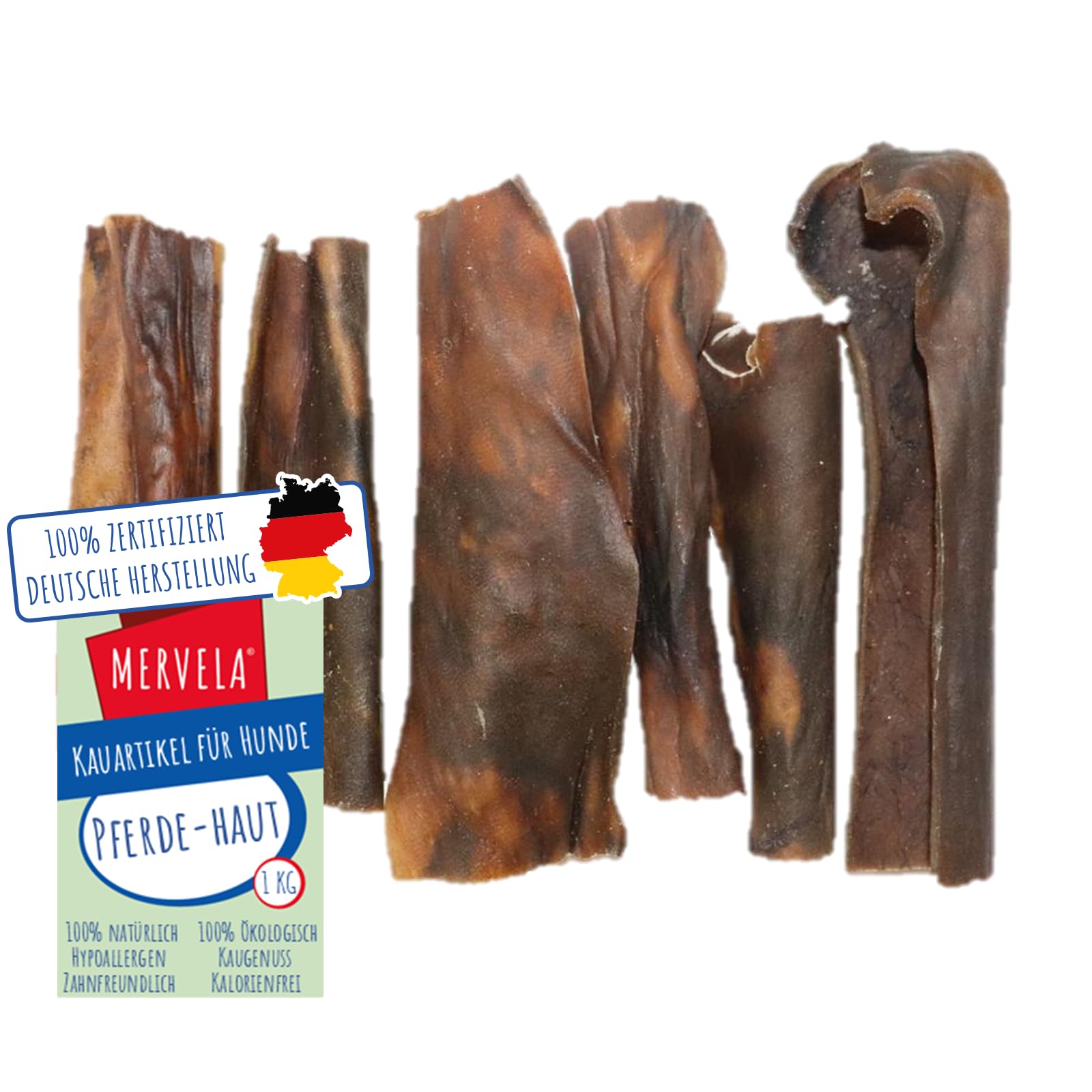 Bâtons pour peau de cheval - 1 kg - Qualité allemande - Pour chiens souffrant d'allergies - Récompense - Friandise d'entraînement - Sans céréales - Hypoallergénique - Friandise à mâcher