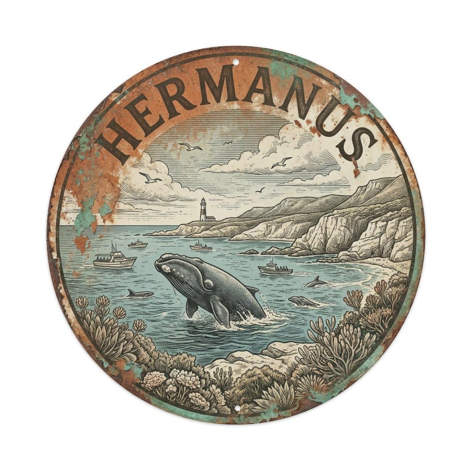 Travel South Africa Retro Hermanus Metal Tin Sign