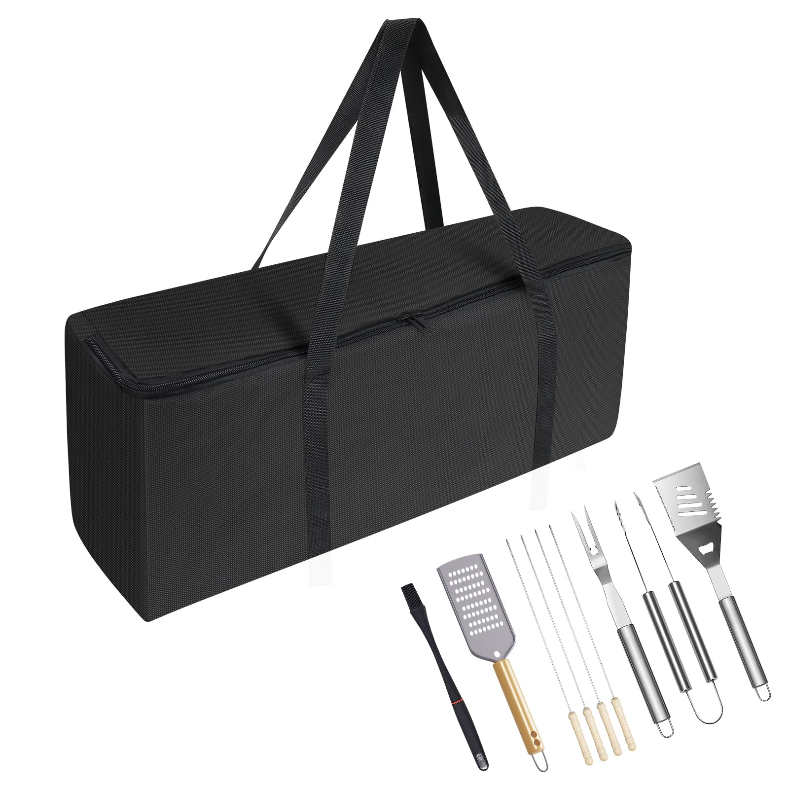 Sac de rangement pour outils de barbecue imperméable en tissu Oxford pour le camping