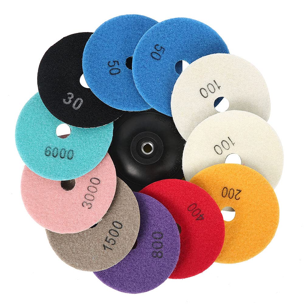 12 pz/set 4 '/100mm Utensili Abrasivi Wet Dry Diamante Tamponi Per Lucidatura Abrasivo Disco Smerigliatrice Per Granito Pietra Calcestruzzo Lucidatrice di Marmo, A