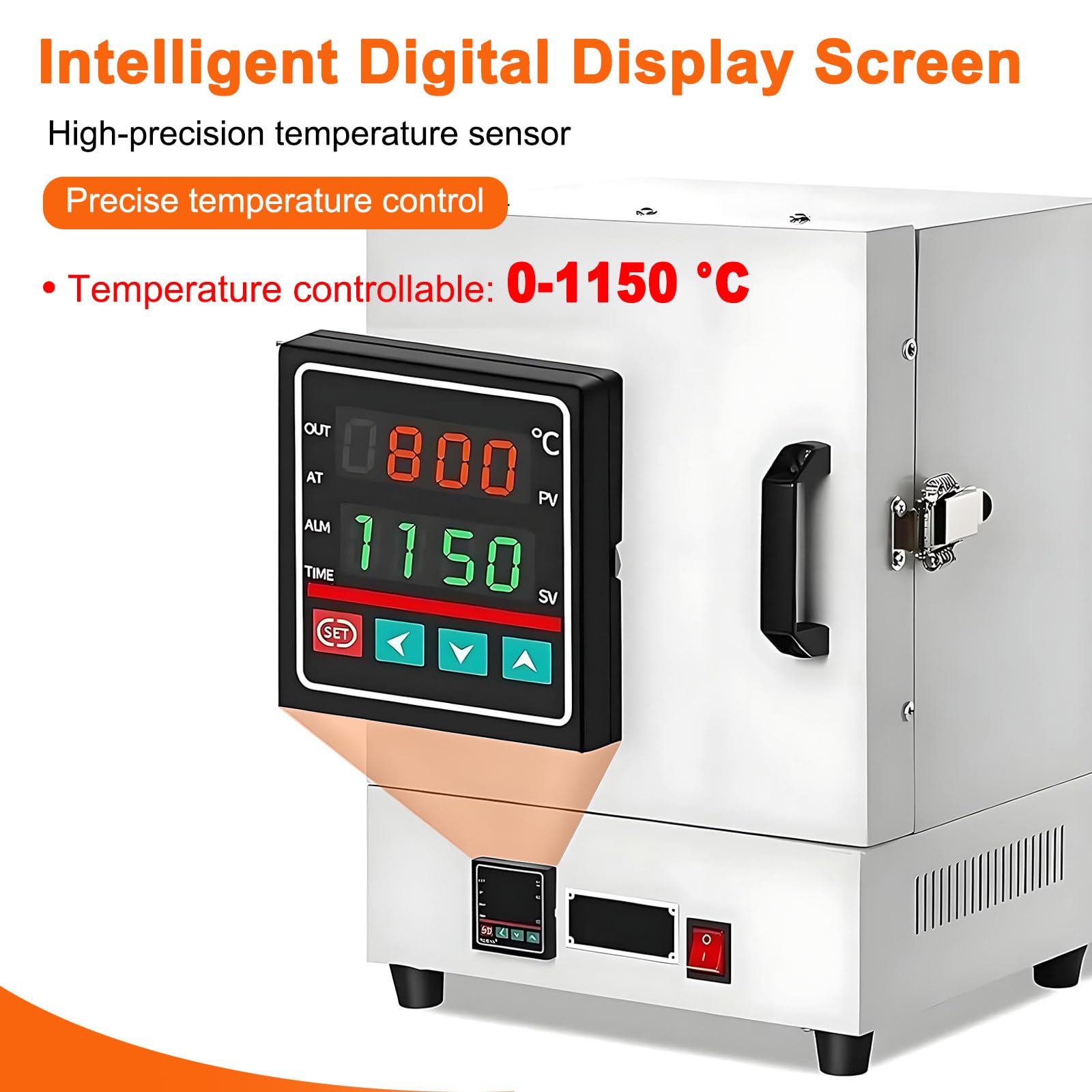 Horno de Mesa Pro para Cerámica - Horno Eléctrico para Cerámica 1150°C con Pantalla Digital y Calentamiento 4 Lados - para Estudio Hogar, Pequeñas Series, Desencerado, Recocido