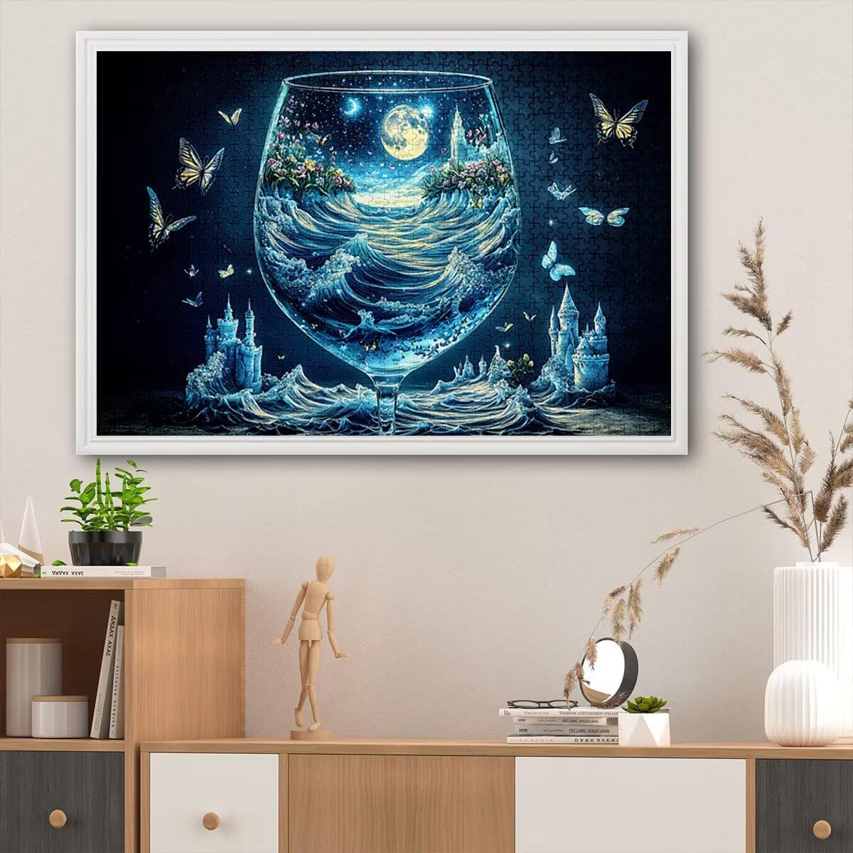 Puzzle 3000 elementów, Starry Night, abstrakcyjne puzzle dla dorosłych, 3000 elementów, drewniane puzzle dla dorosłych, trudna łamigłówka, gra logiczna dla całej rodziny, drewniane puzzle, dekoracja