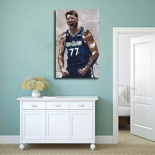 Miniatura 4 de BAVIEN Luka Doncic - Pósteres artísticos de baloncesto, 8 lienzos, pósteres de decoración de pared, pinturas para sala de estar y dormitorio, marco
