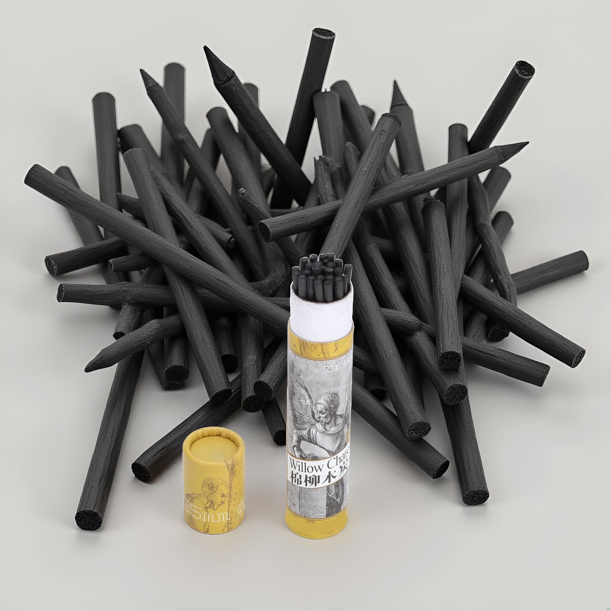 Garosa 25 Stück Charcoal Sticks Vine Sketch Charcoal Pencils zum Skizzieren und Zeichnen von Künstlern(7334)