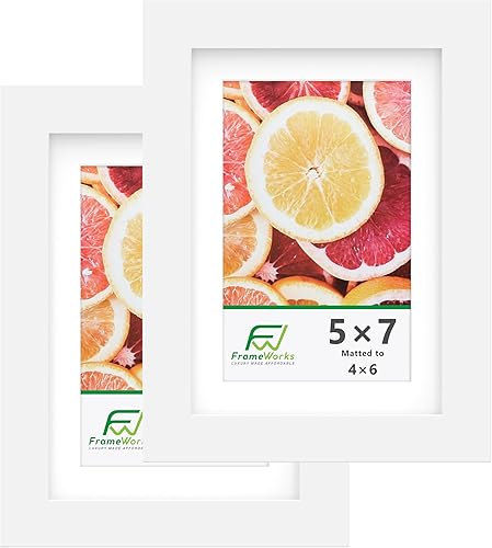 Vista 57 de FrameWorks Marcos de fotos clásicos de madera de 11 x 14 a 8 x 10 pulgadas con vidrio templado, roble natural, paquete de 6