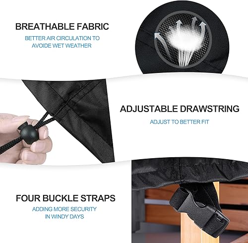 Miniatura 4 de Cubierta cuadrada impermeable para hoguera, 21.6 pulgadas de largo x 21.6 pulgadas de ancho x 35.4 pulgadas de alto, duradera cubierta de gas para