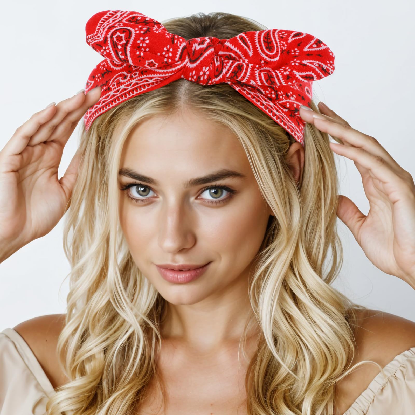 JIEYAO 6 Pcs Bow Headbands for Women Boho Bownot Bandana - Image 2