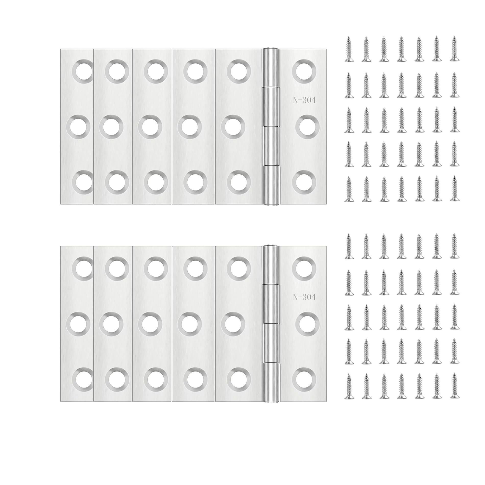 8x Edelstahl Scharniere 75x50mm - Schwerlast Scharnierband
