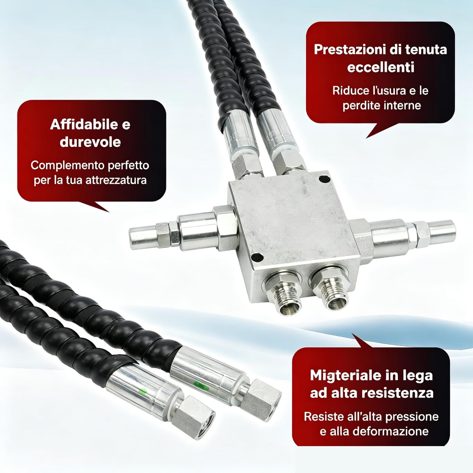 Kit Valvola di Smorzamento per Miniescavatore, Ricambi, Accessorio, Tubo Idraulico da 1/4", Accessorio Robusto