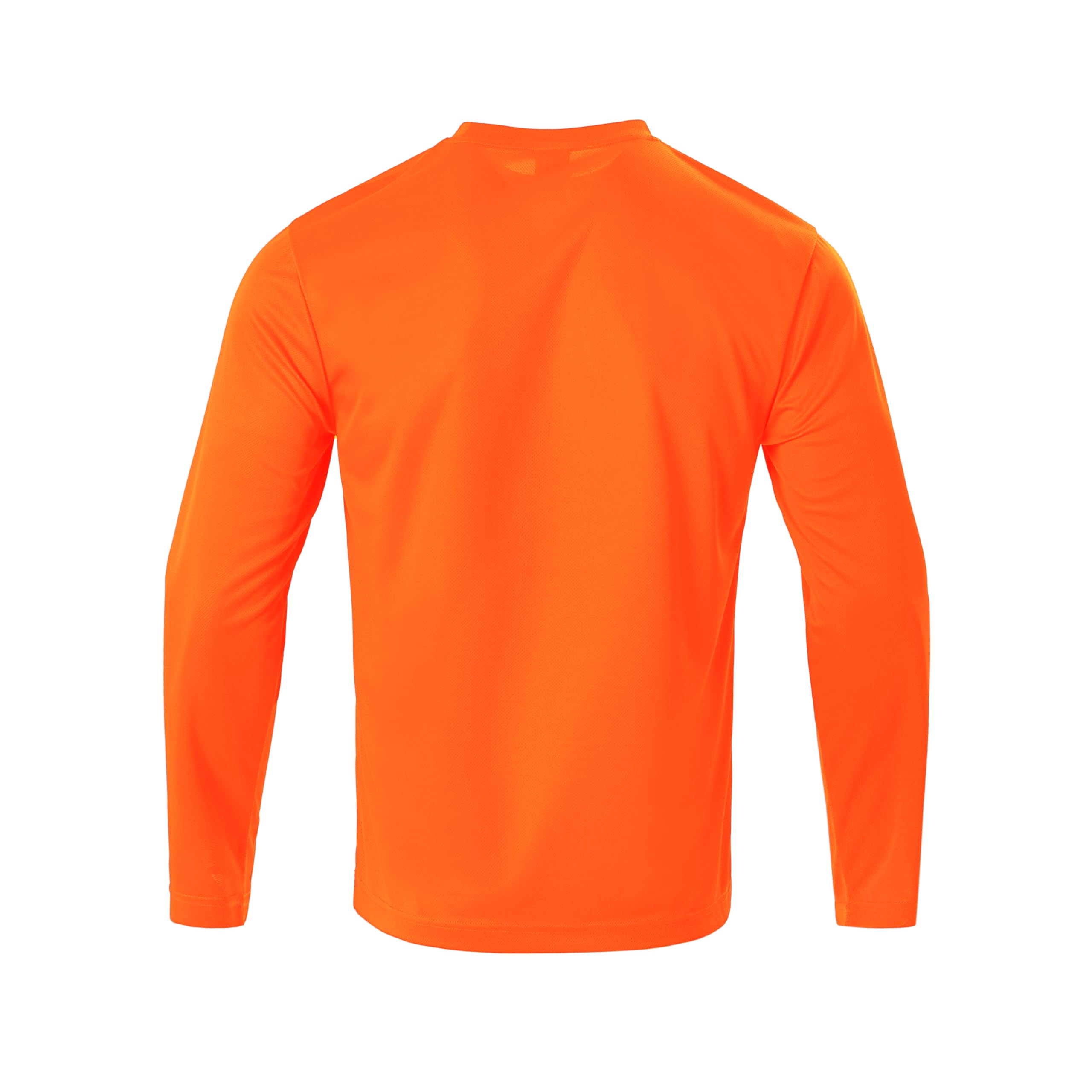 Camiseta de manga larga para hombre, informal, cuello redondo, suave, para correr, natación, ciclismo, pesca, Naranja, Small