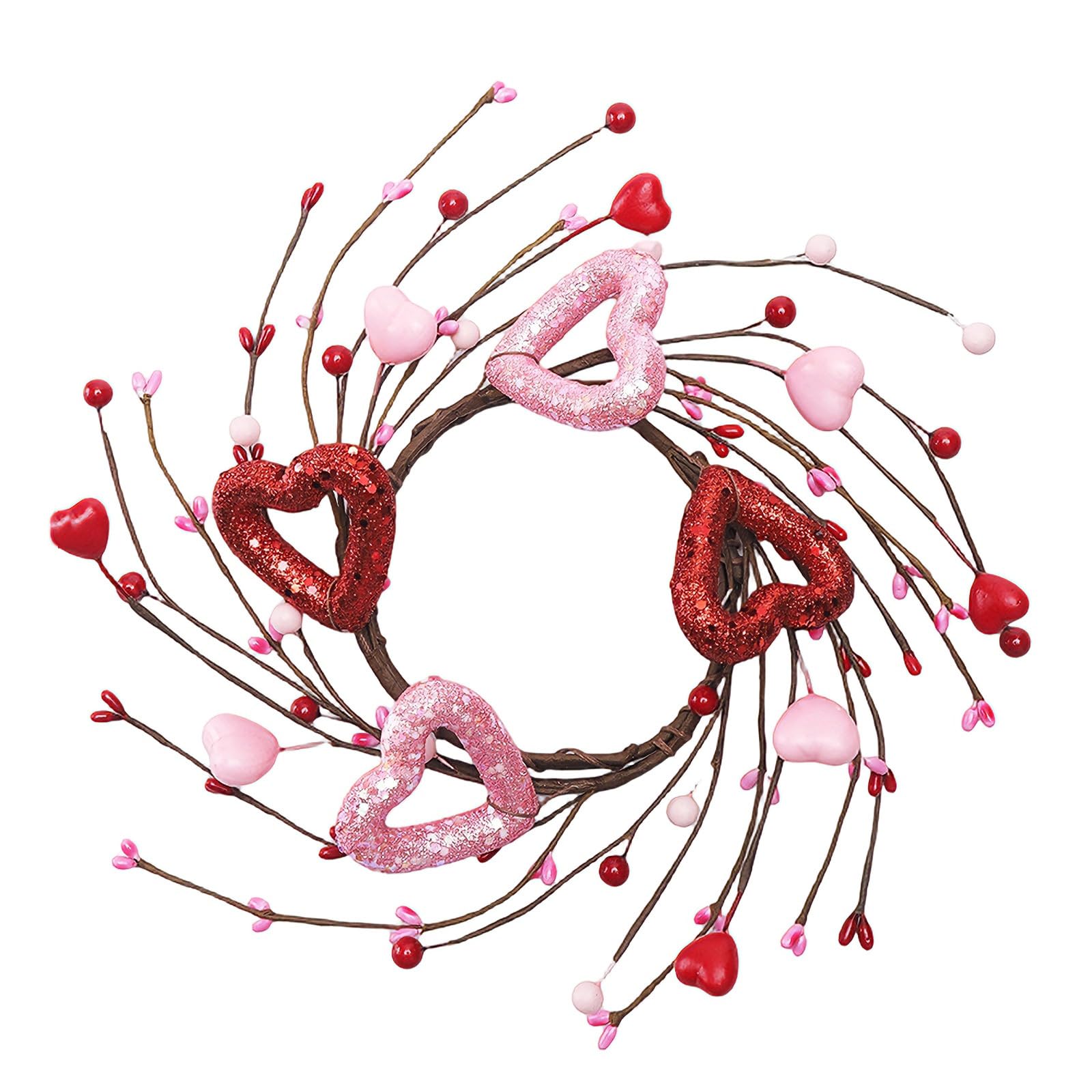Rings Wreaths Heart and Berries Holders Rings Berries Candled Minis Wreath for Valentine Day Valentine Wreaths