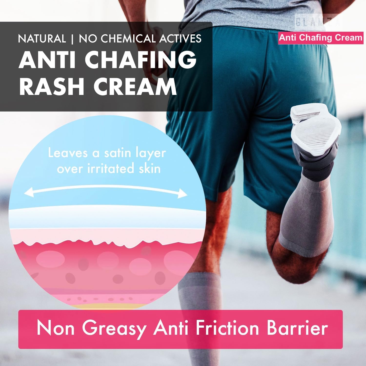 2x 50ml Glamza Chamois Cream Chub Rub’ Anti Chafing Cream for Men & Women - Bundled by Smart Cutie, 50 ml (Pack of 2) - Image 4