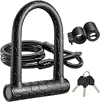 VVA Heavy Duty 20mm Bike U-Lock with 4ft Security Cable, Mounting Bracket & 3 Keys - Anti-Theft Bicycle D Lock