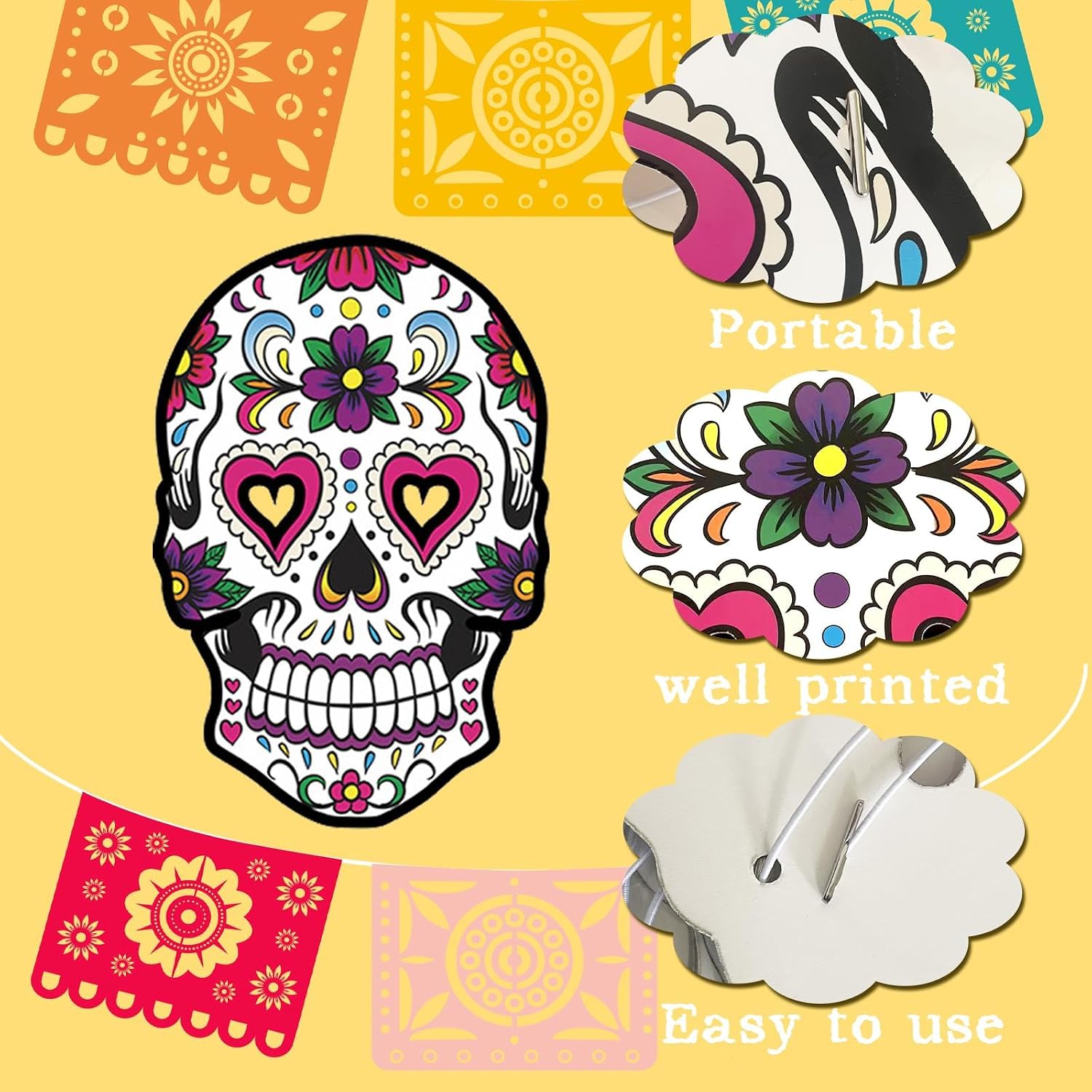 WZBBJuser Set De Máscara De Velo Del Día De Muertos – Incluye Máscara De Novia Fantasma, Collar Y Guantes – Accesorio De Catrina Mexicana Para Halloween Y Festivales