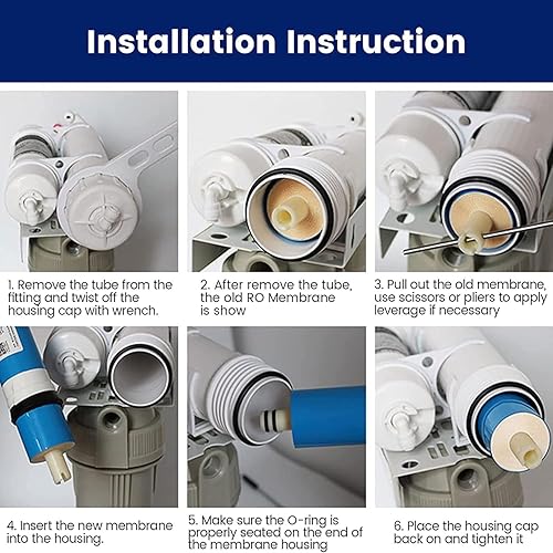 Miniatura 6 de Membrana de ósmosis inversa de membrana 3013-400 GPD RO reemplazo de filtro de agua de membrana para sistema de ósmosis inversa, sistema purificador