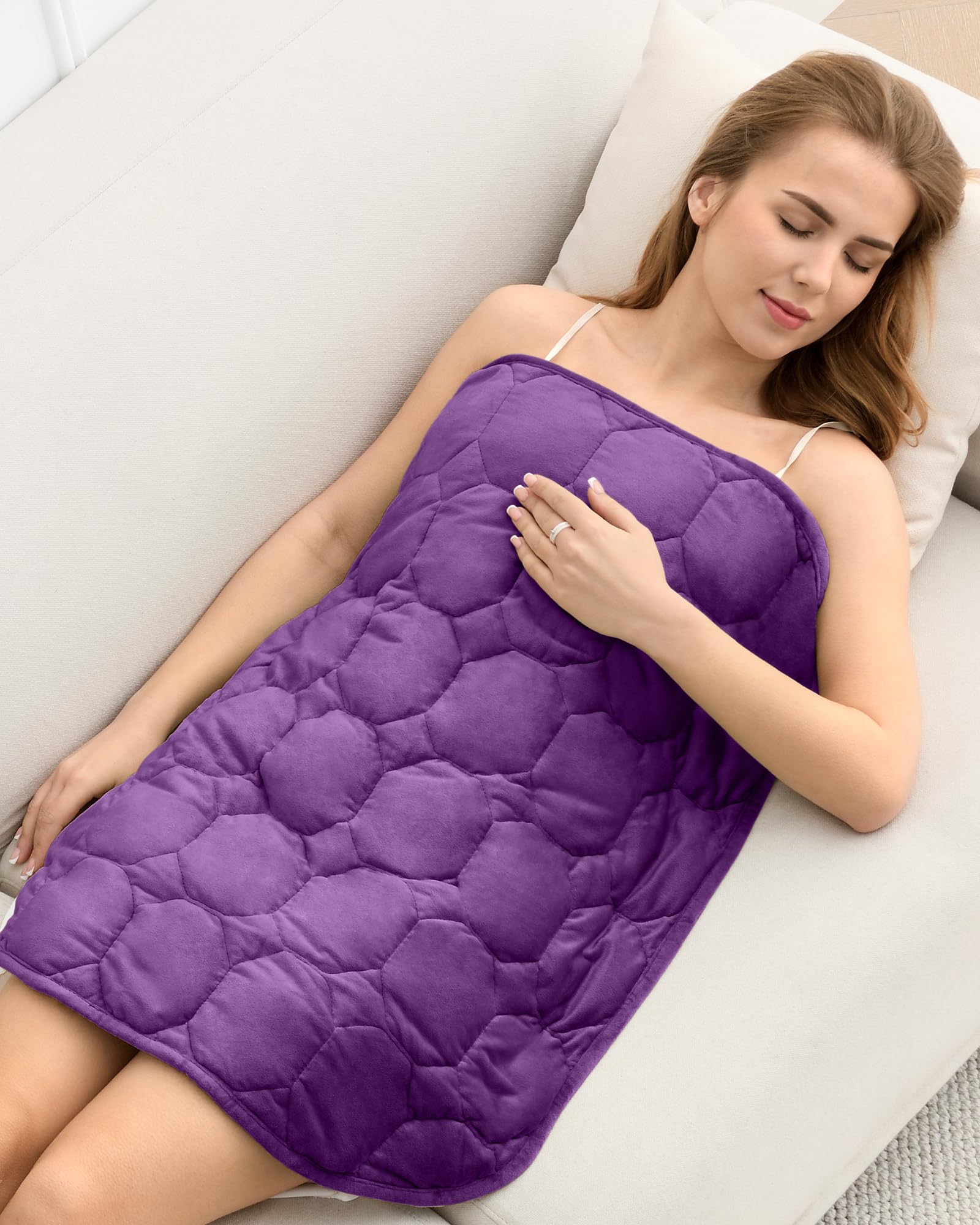 Weighted Lap Blanket Pad 7lbs for Adults Cozy Luxury Crystal Velvet Small Weighted Blankets 29'' x 24'' All Season for Travel Relaxation - Image 2