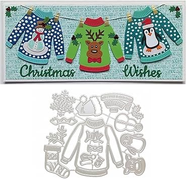 Christmas Sweater Metal Die Cuts for Card Making,Cutting Dies Cut Stencils for DIY Scrapbooking Photo Album Decorative Paper Crafting Embossing Template