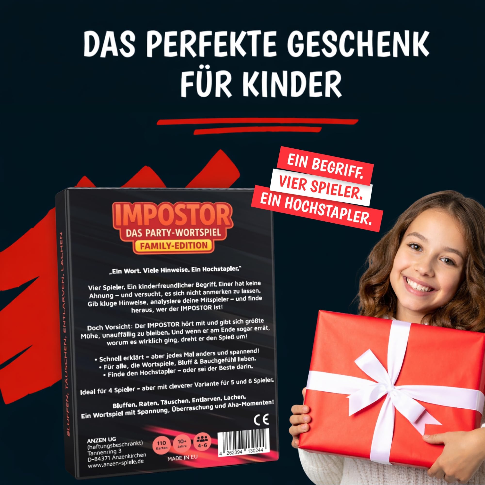 IMPOSTOR - Édition Familiale - Qui est le imposteur ? Jeu de mots d'imposteur comme jeu de famille - Cadeaux de Pâques pour enfants de 10 à 12 ans - Jeu de cartes tendance - Jeu de société - Jeu de