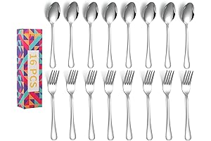 16-Piece Silverware Forks and Spoons Only Set