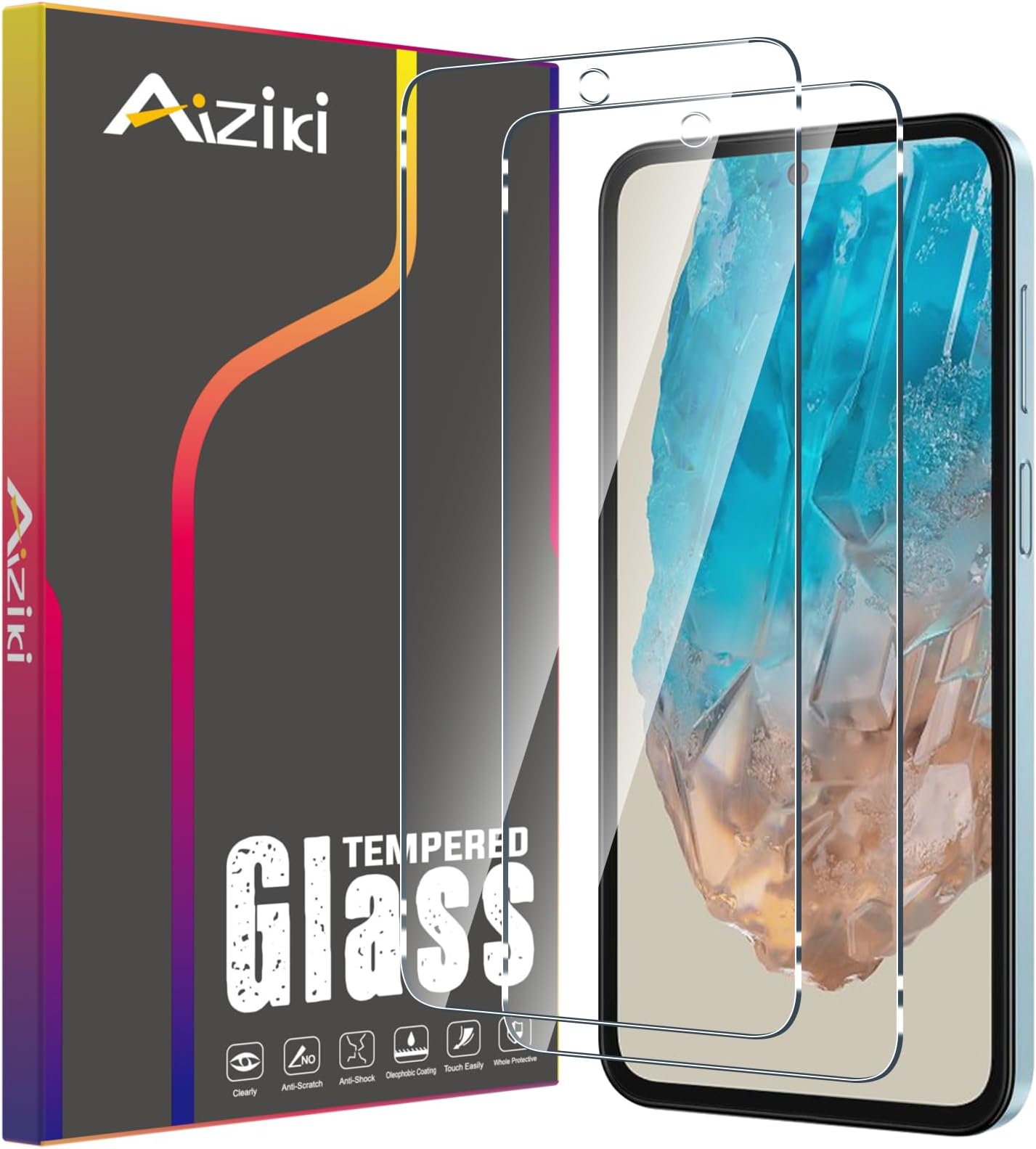 (2 Pack Designed for Galaxy M35 Screen Protector Tempered Glass, 9H Hardness Shatterproof, Scratch-Resistant, Bubble Free for Galaxy M35 Screen Protector, Case Friendly