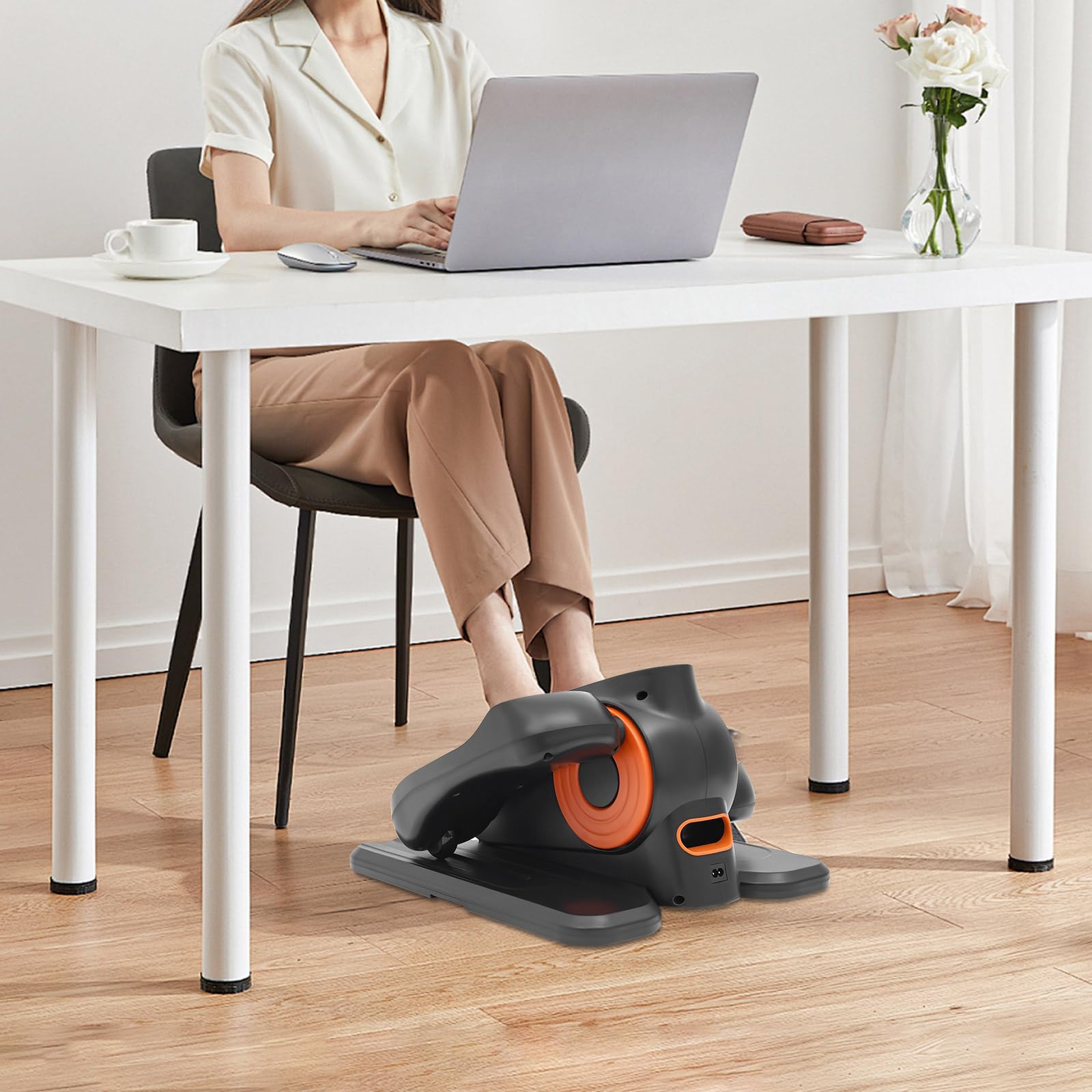 Elektrischer Crosstrainer 12 Stufen Kompakt Mit LCD Für Heim | ABS Und TPR Für Senioren Stabiles Design Fernbedienung Enthalten Kein Aufbau Nötig Schwarz Maße 44x37.5x25.5cm 50W