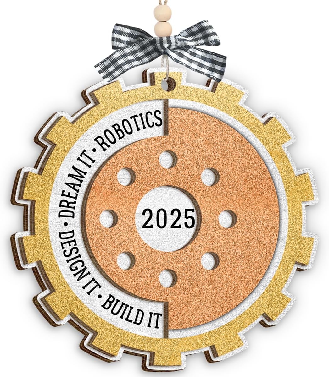 Robotics Christmas Ornament 2025, Holiday Decoration Wooden Ornaments for Engineers, STEM Students, Tech Lovers, Unique for Science Enthusiasts, Friends, Men Women