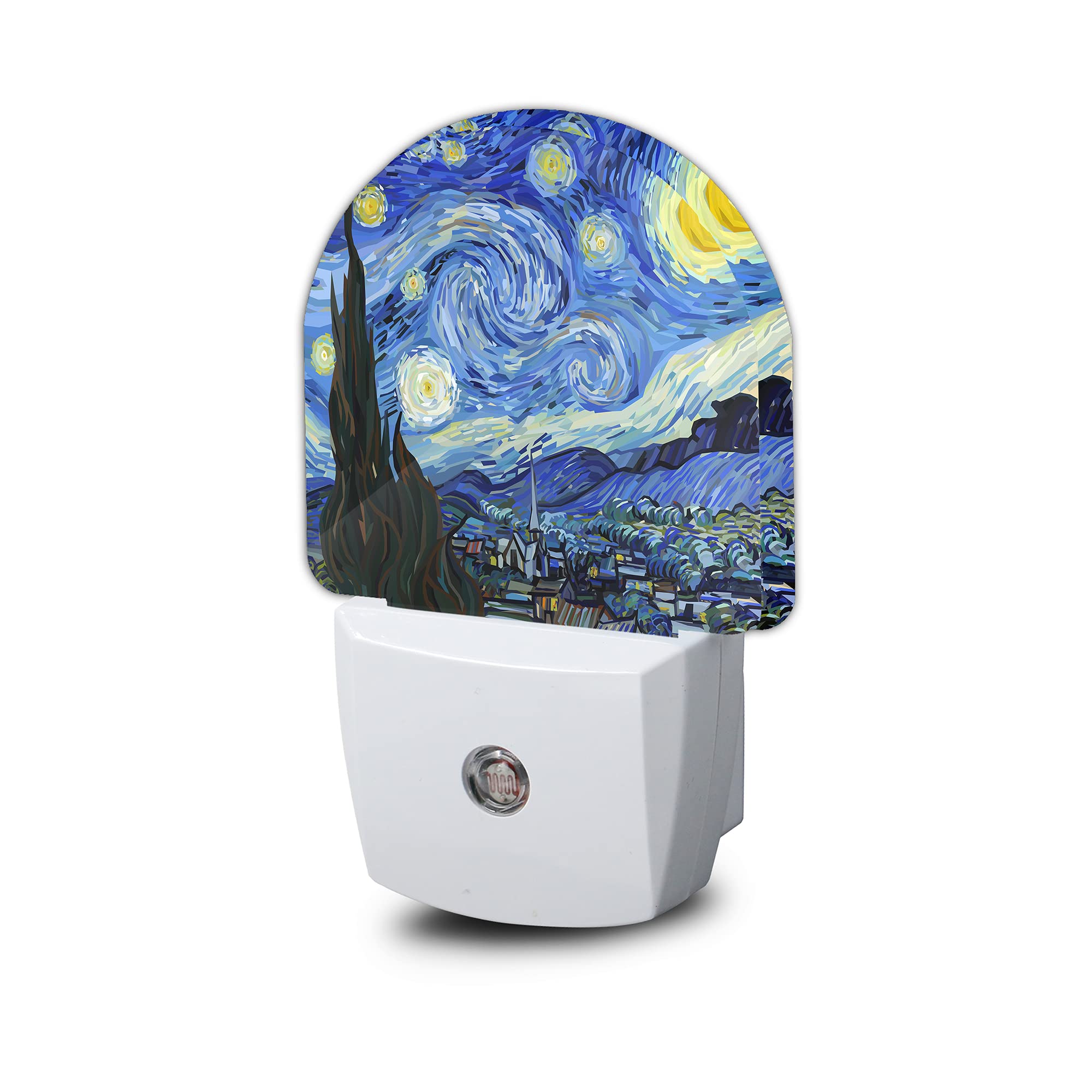 Starry Night Night Light, Van Gogh Plug-in Wall Led Night Lights Decor for Boys Girls Room,Dusk to Dawn Sensor Wall Lamp for Stairway/Hallway/Kitchen,0.5W