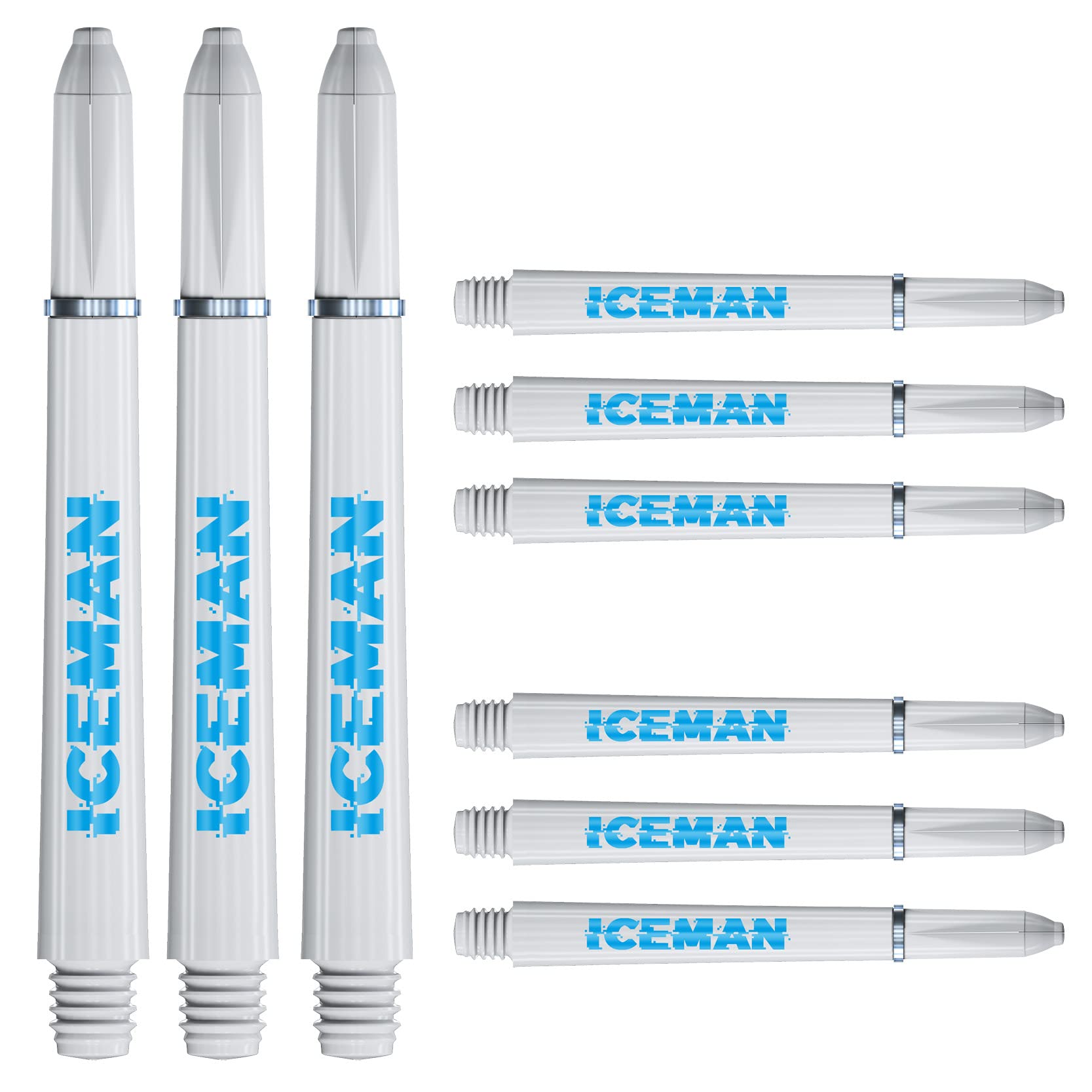 Diamond Cut Glitter RED Aluminum Dart Shafts - 2 Sets (6 shafts), 2BA Medium (2 inch) + O'rings