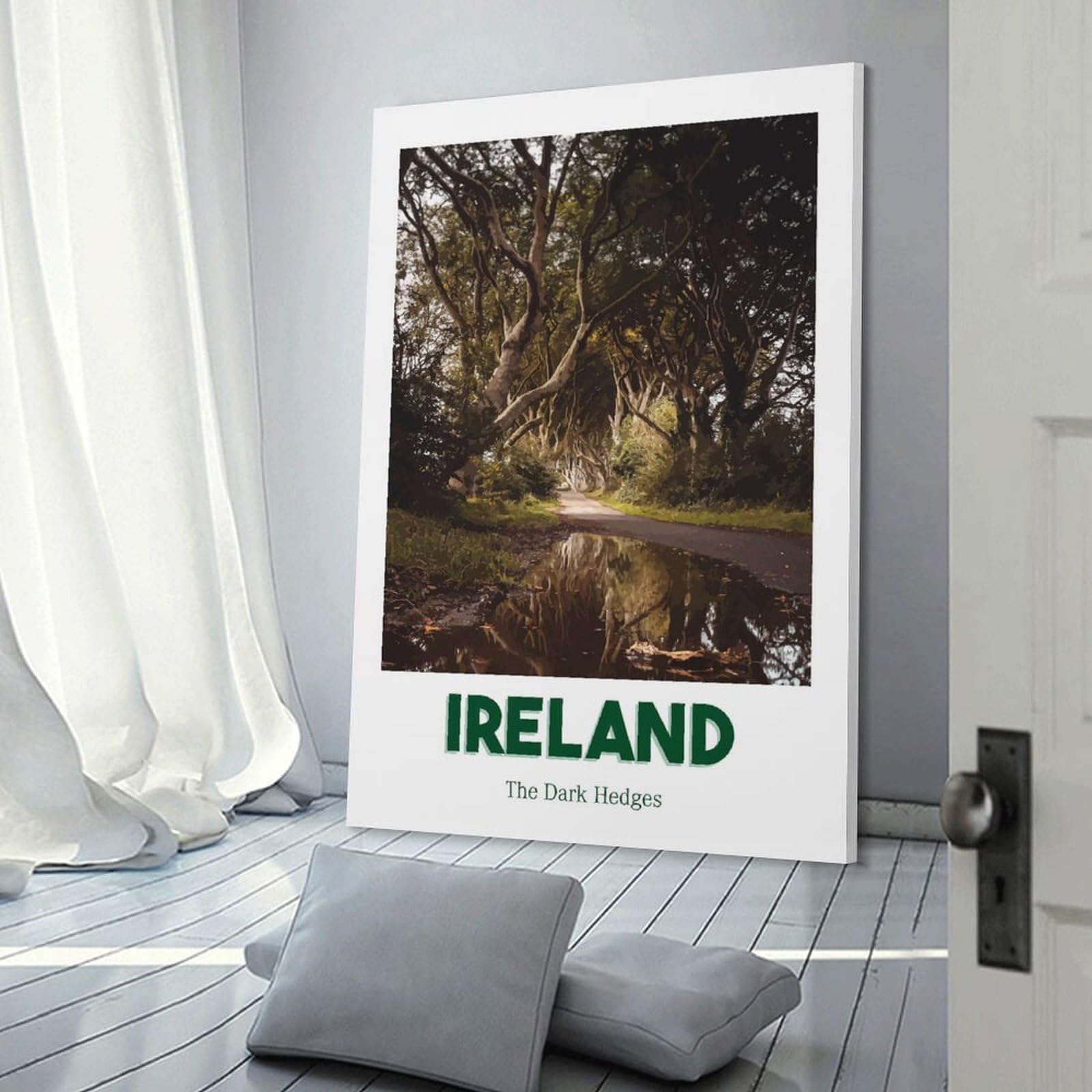 Junmoney The Dark Hedges Canvas Wall Picture 24x36inch(60x90cm), for Picture Wall Styling in Lounge Or Bedroom, Decorative Artwork with Flexible Styling