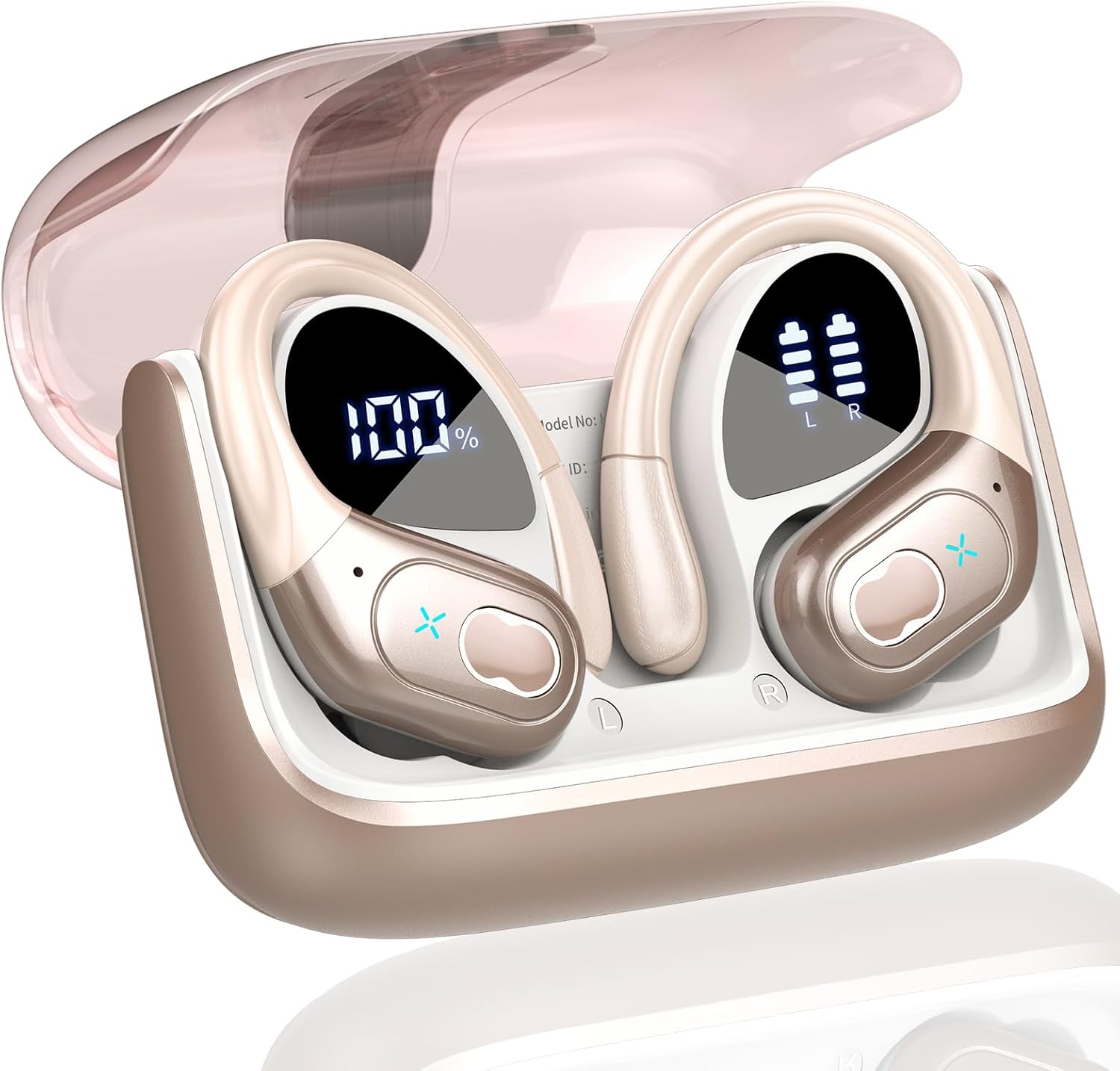 164 Language Translator Earbud, Bluetooth 5.4 Translator Earbuds, 75H Translators Headphones, Rose Gold