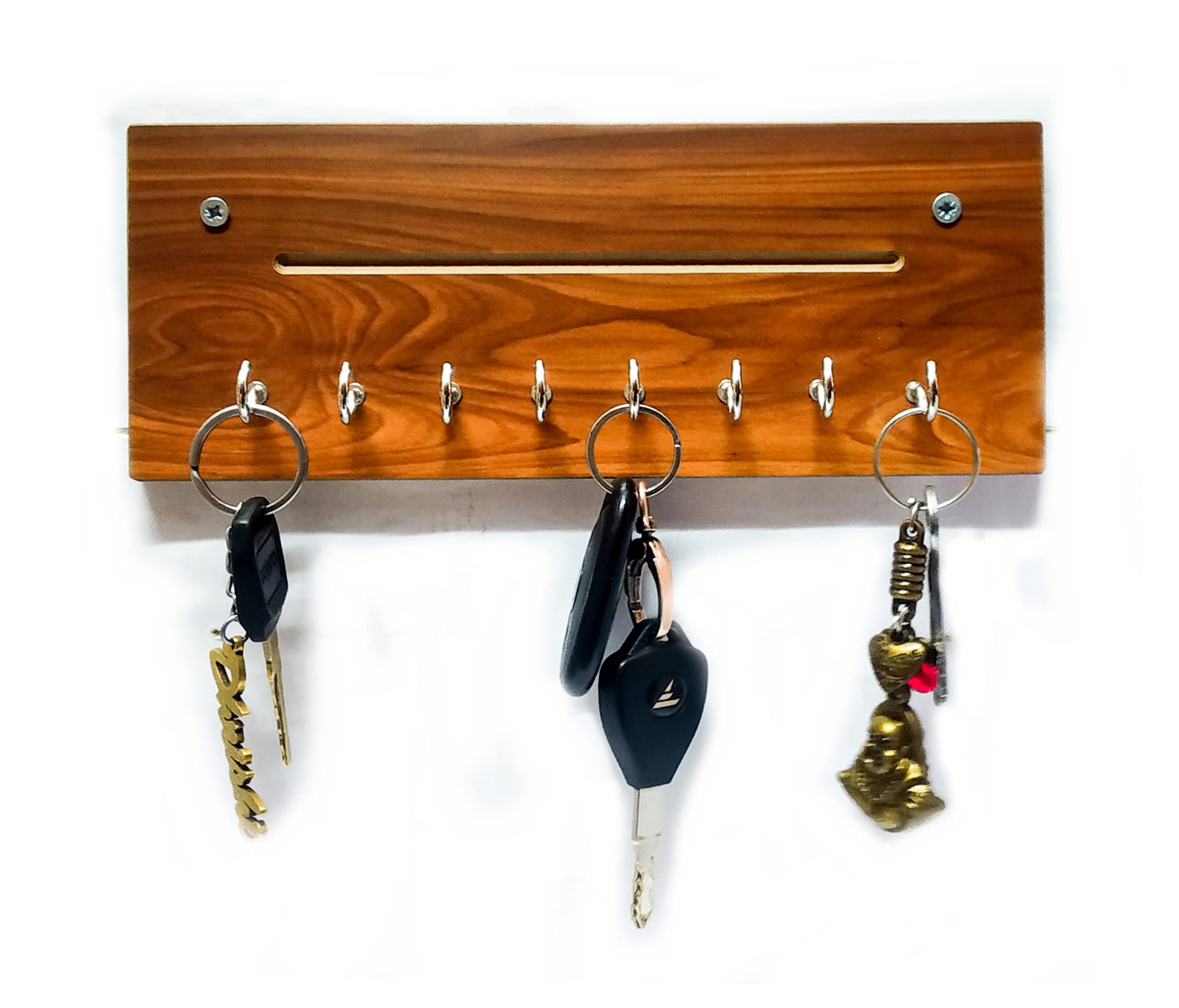 Dhrishi Wood Wall Hanging Wall Mounted Key Holder with Eight Hooks for Wall for Home & Office, Brown (B08VGLD4J7) Amazon Price History, Amazon Price Tracker