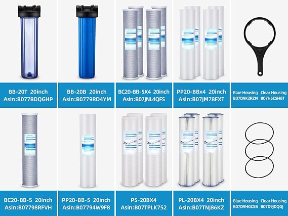 Geekpure Whole House Pleated PP Polypropylene Sediment Replacement Filters -4.5 x 20-5 Micron -Pack of 4