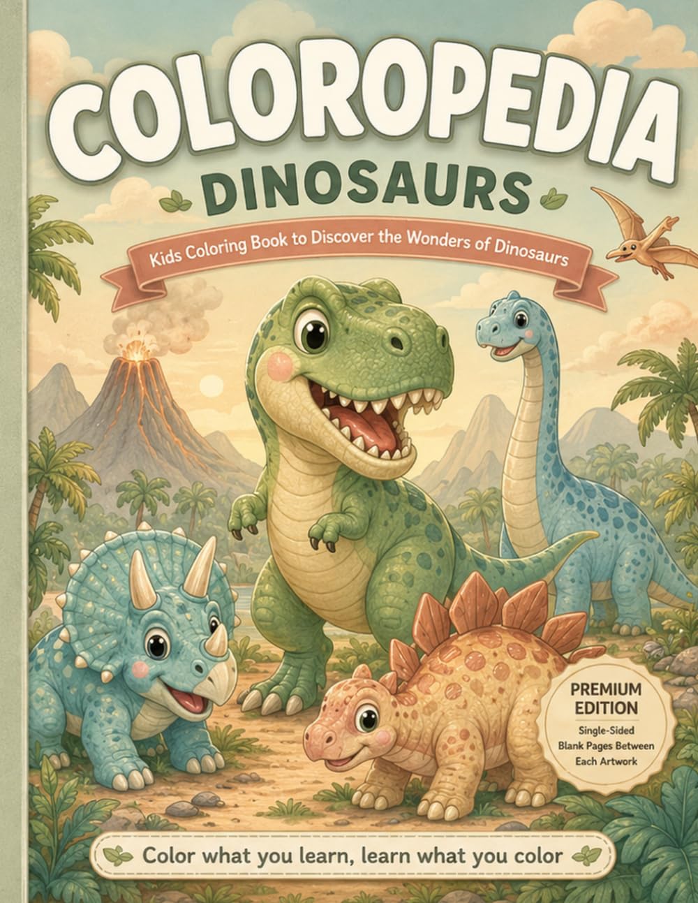 Coloropedia Dinosaurs Kids Coloring Book: To discover the wonders of dinosaurs
